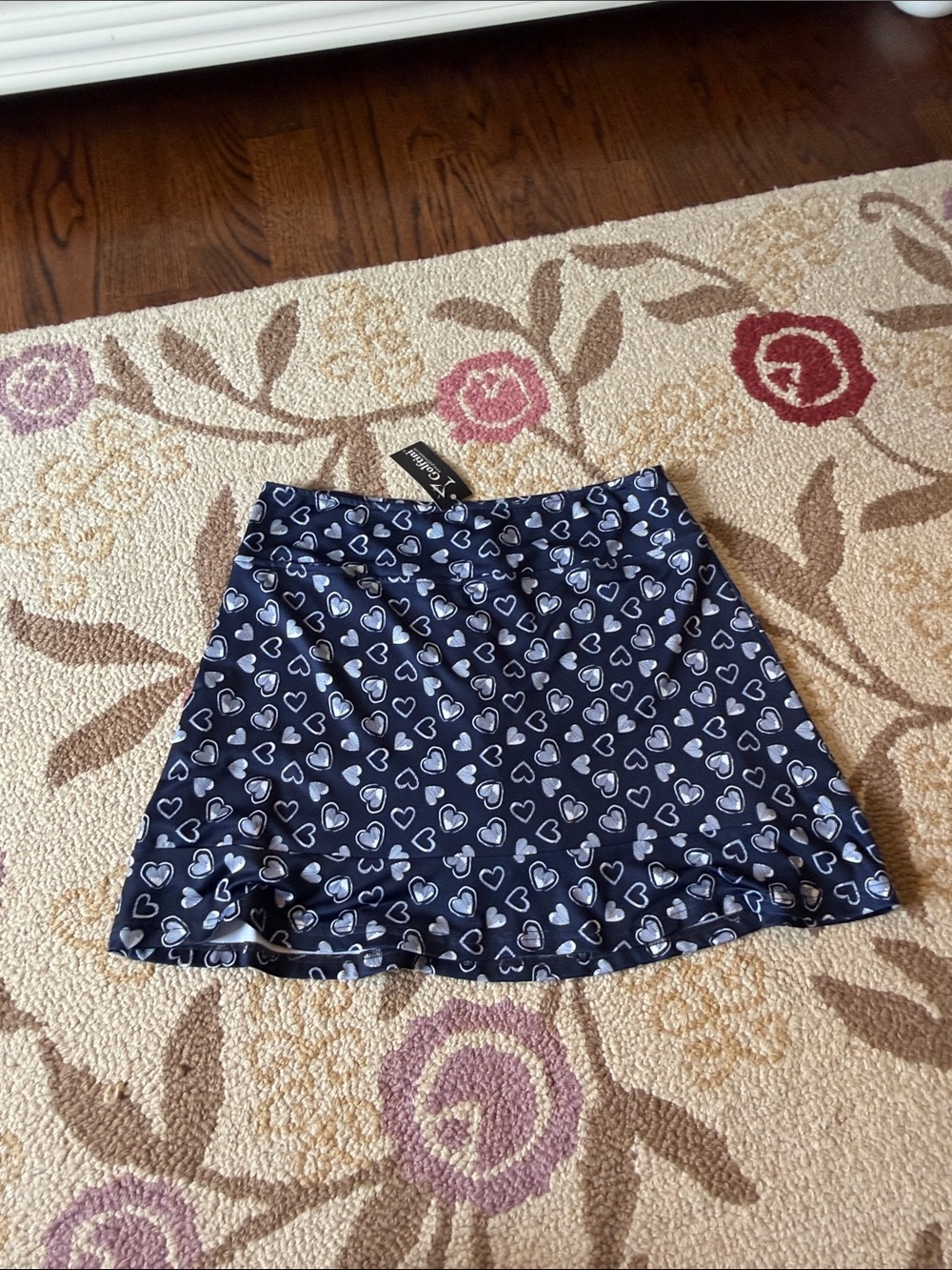 Women’s Navy Heart-Print Skater Skirt by Xhilaration